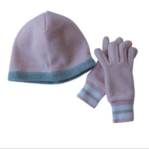 H&M Fleece Pink Gloves and Hat